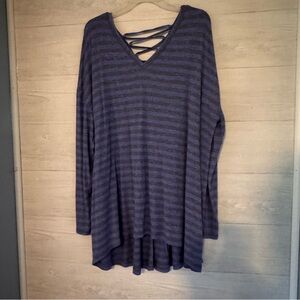 Livi Active Purple Striped Long Sleeve Top